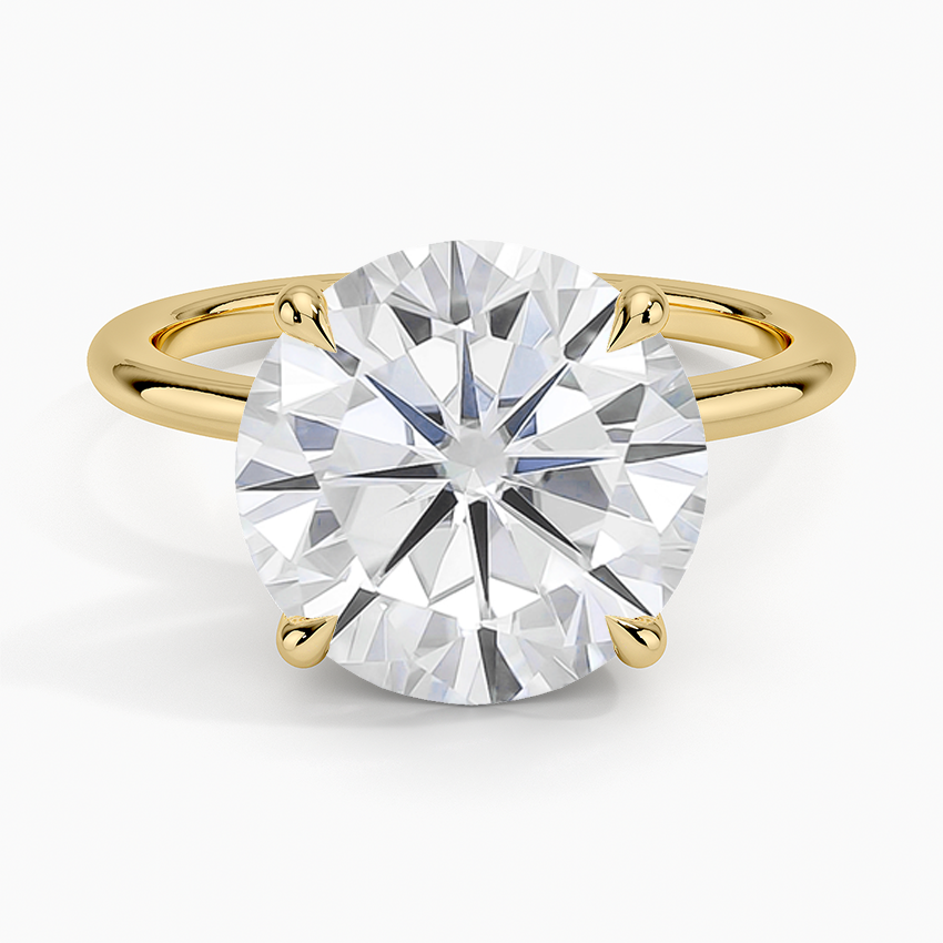 Moissanite Fairmined 1.5mm Comfort Fit Ring in 18K Yellow Gold