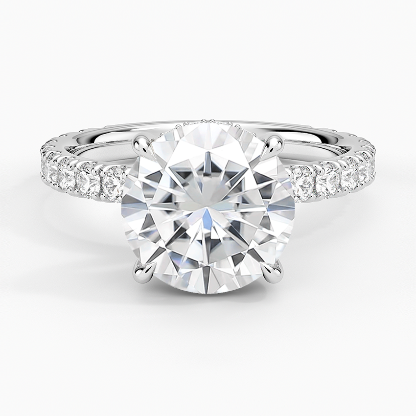 Moissanite Grand Perfect Fit Three-Quarter Diamond Ring in 14K White Gold