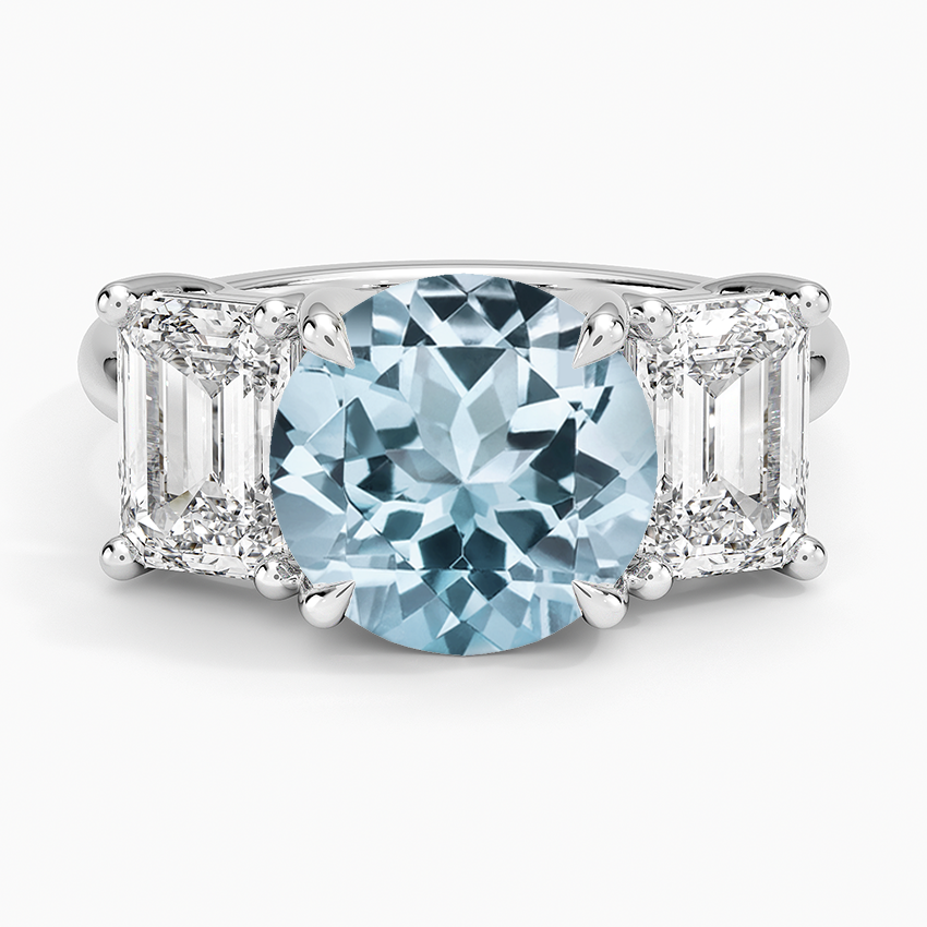 Aquamarine Luxe Rhiannon Three Stone Diamond Ring (1 1/10 ct. tw.) in 14K White Gold