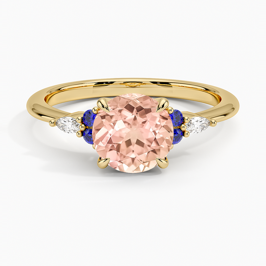 Lab Grown Sapphire Nadia Sapphire and Diamond Ring in 18K Yellow Gold