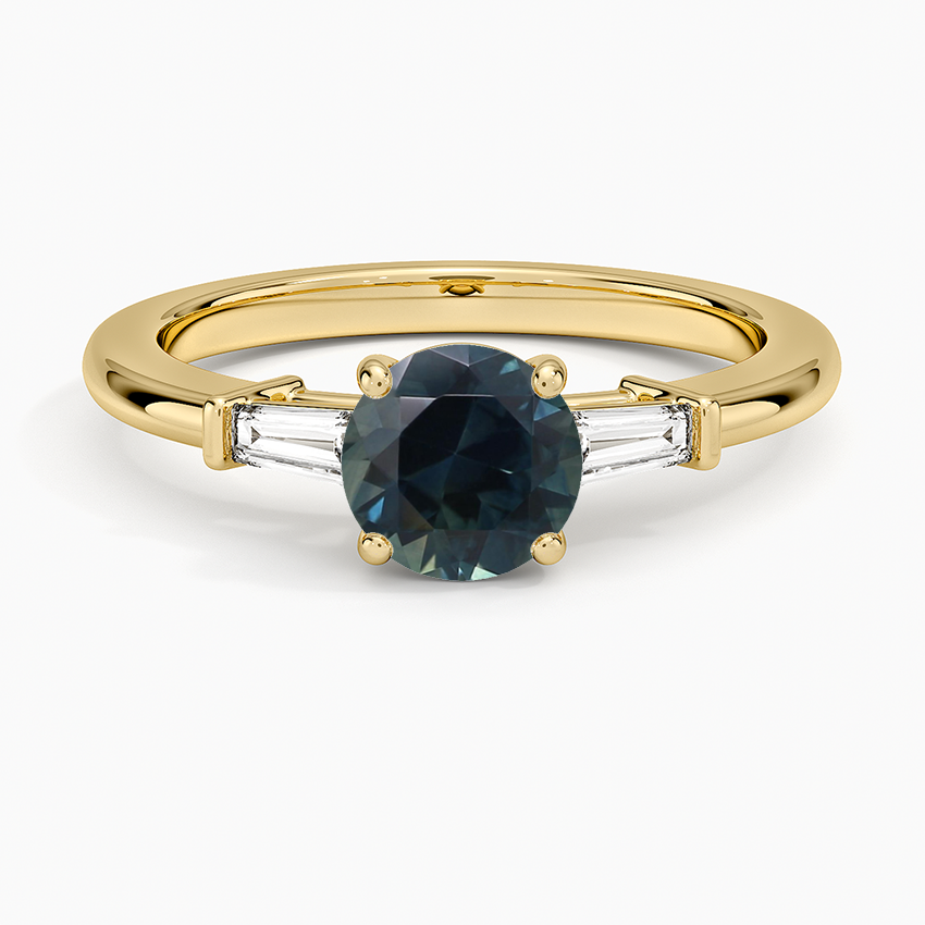 Sapphire Symphony Tapered Baguette Three Stone Diamond Ring (1/5 ct. tw.) in 14K Yellow Gold