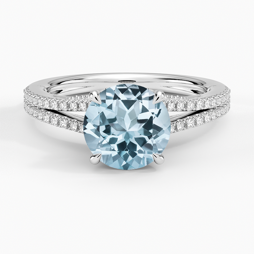 Aquamarine Icon Diamond Ring (1/3 ct. tw.) in 18K White Gold