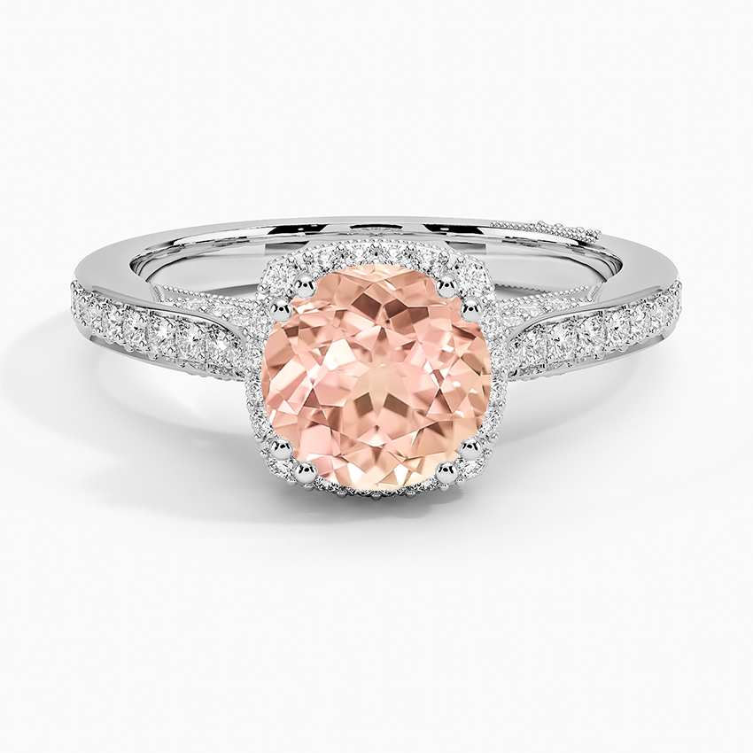 Lab Grown Sapphire Tacori Dantela Bloom Diamond Ring in 18K White Gold