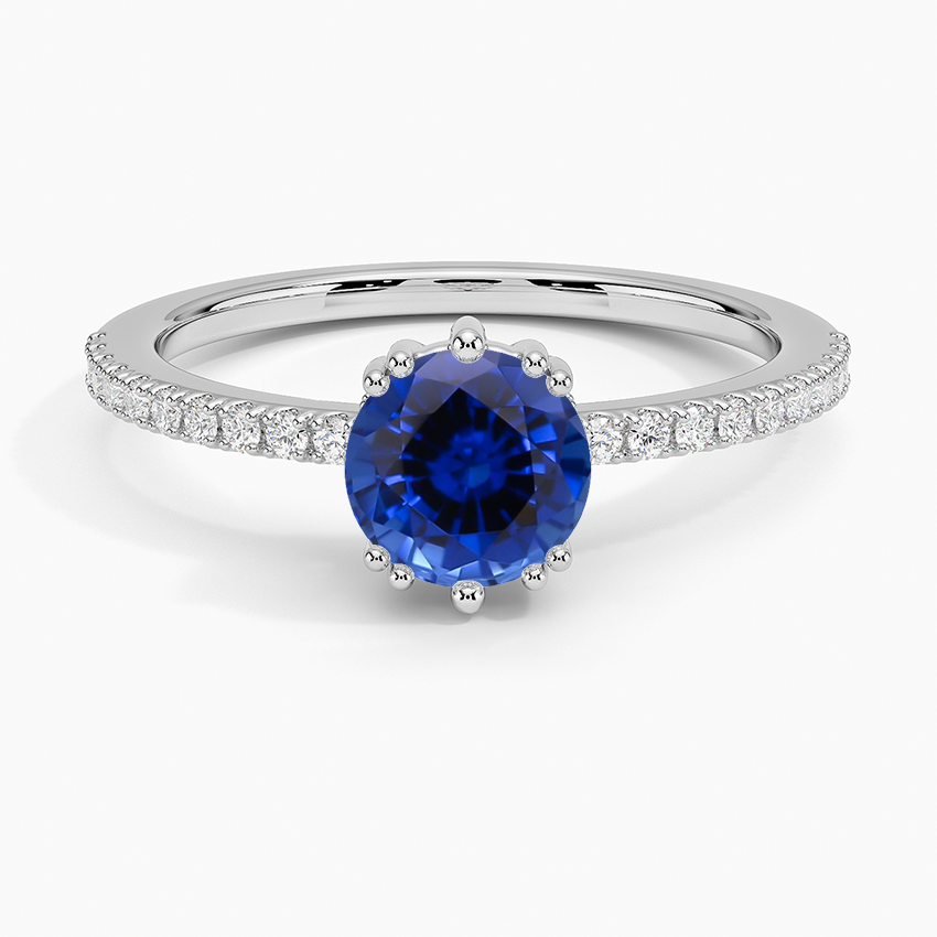 Sapphire Luxe Kalina Hidden Halo Diamond Ring in 18K White Gold