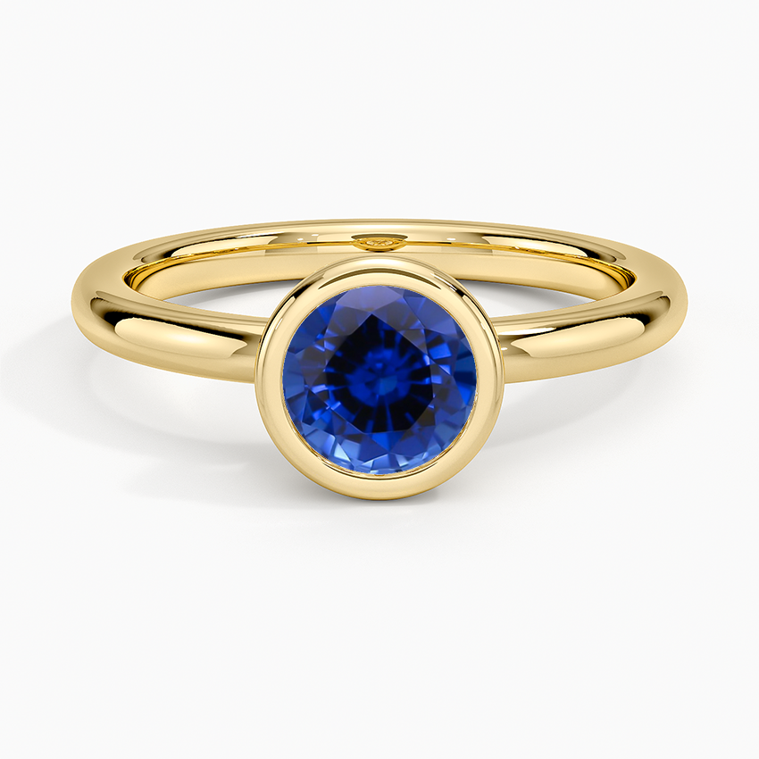 Sapphire Julietta Bezel Solitaire Ring in 18K Yellow Gold
