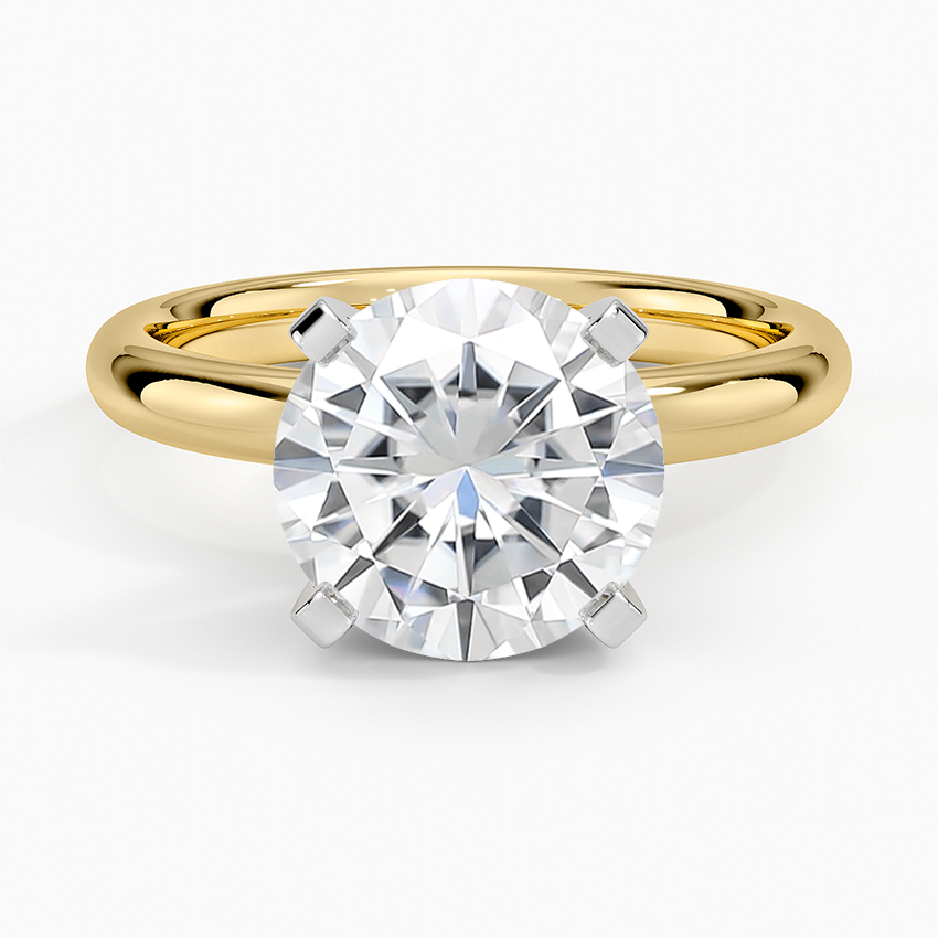 Moissanite Comfort Fit 2.5mm Ring in 14K Yellow Gold