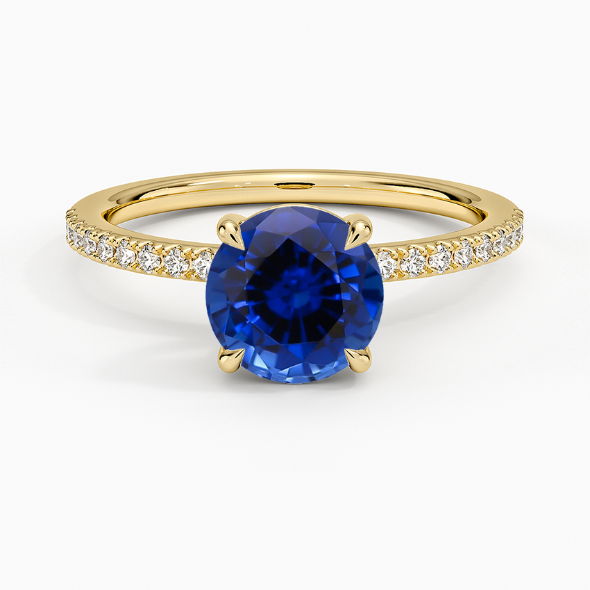 Sapphire Perfect Fit Half Coverage Diamond Ring in 18K Yellow Gold