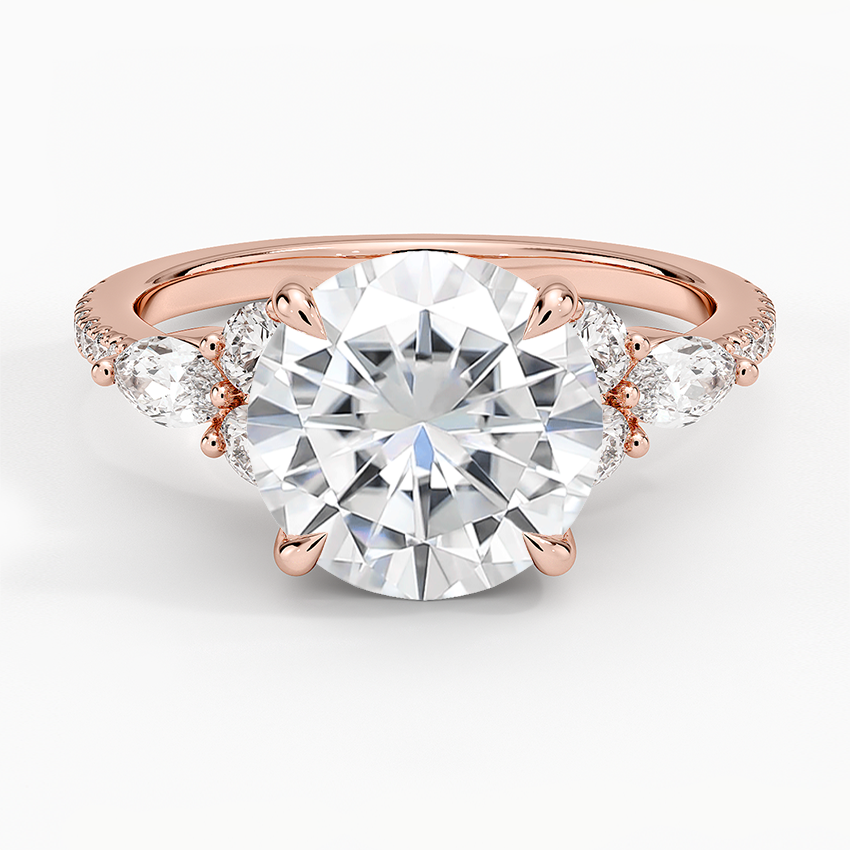 Moissanite Luxe Nadia Pavé Diamond Ring (1/2 ct. tw.) in 14K Rose Gold