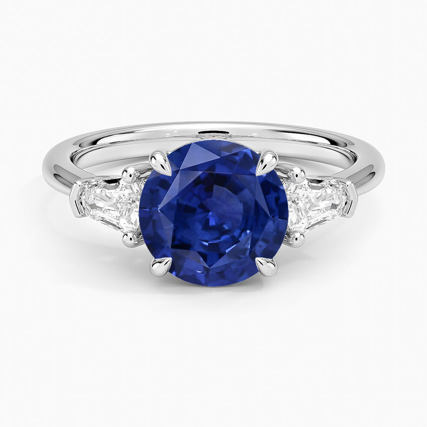 Sapphire Shield Cut Three Stone Diamond Ring (1/4 ct. tw.) in 14K White Gold