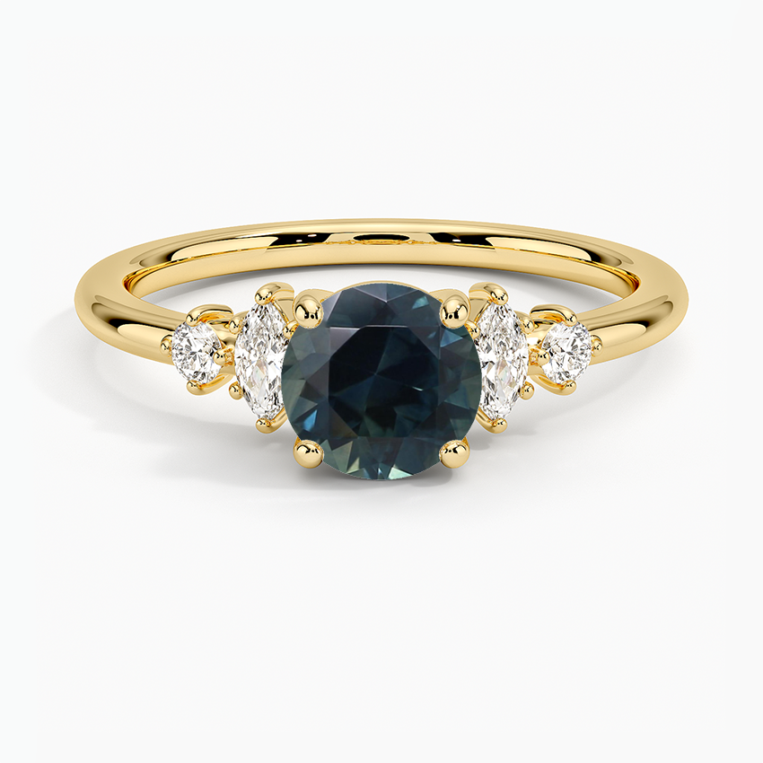 Sapphire Miroir Diamond Ring in 18K Yellow Gold