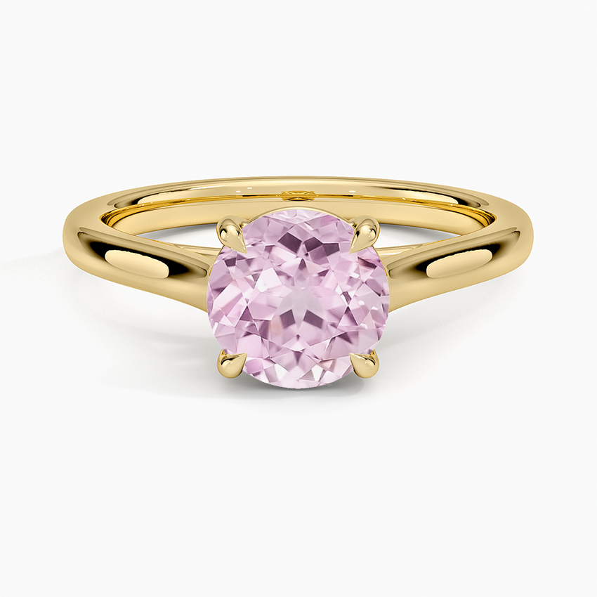Lab Grown Sapphire 2mm Provence Solitaire Ring in 18K Yellow Gold