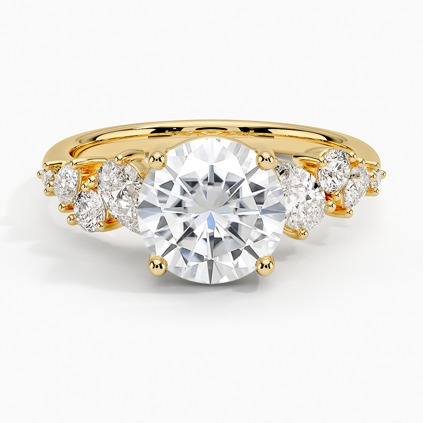 Moissanite Olivetta Tapered Diamond Ring (1/2 ct. tw.) in 18K Yellow Gold