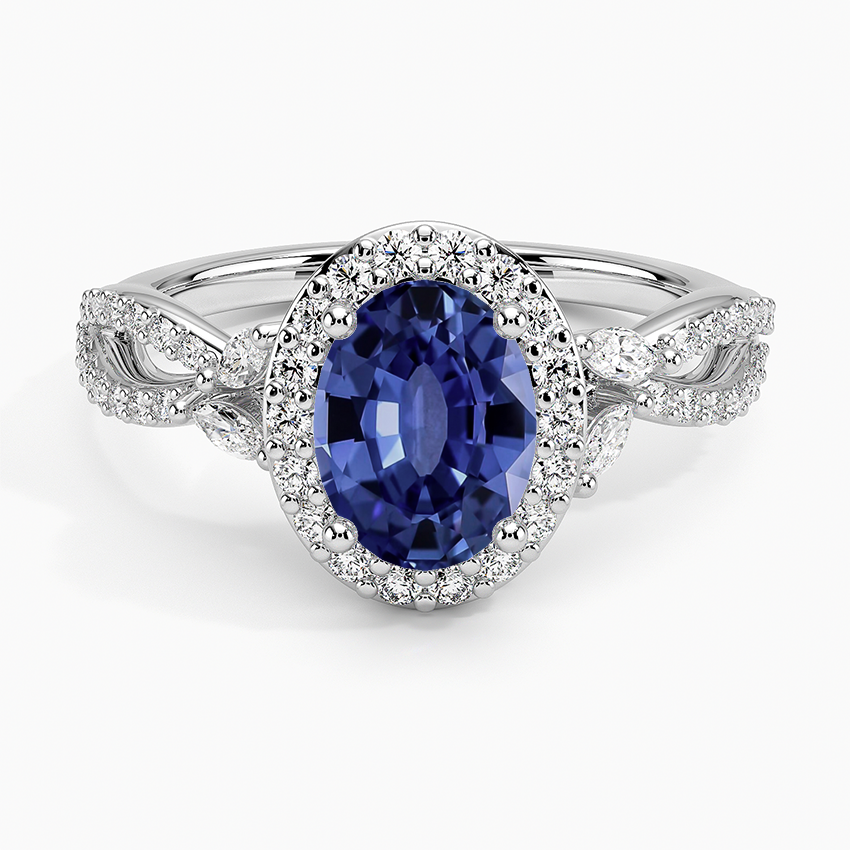 Sapphire Luxe Willow Halo Diamond Ring (2/5 ct. tw.) in 18K White Gold