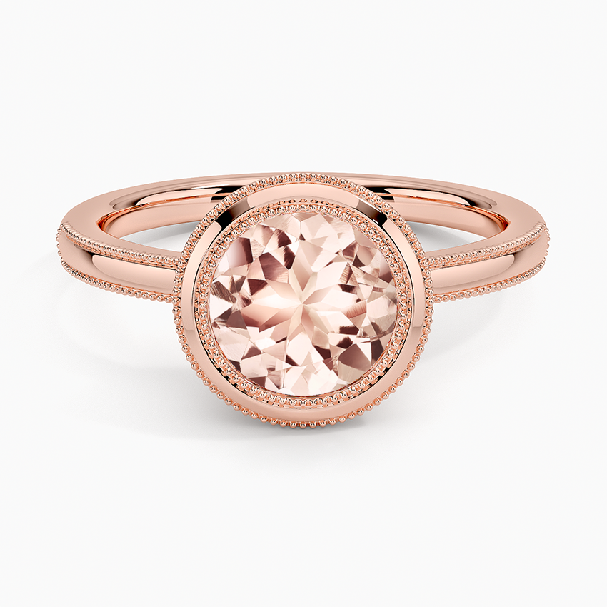 Morganite Blair Bezel Ring in 14K Rose Gold