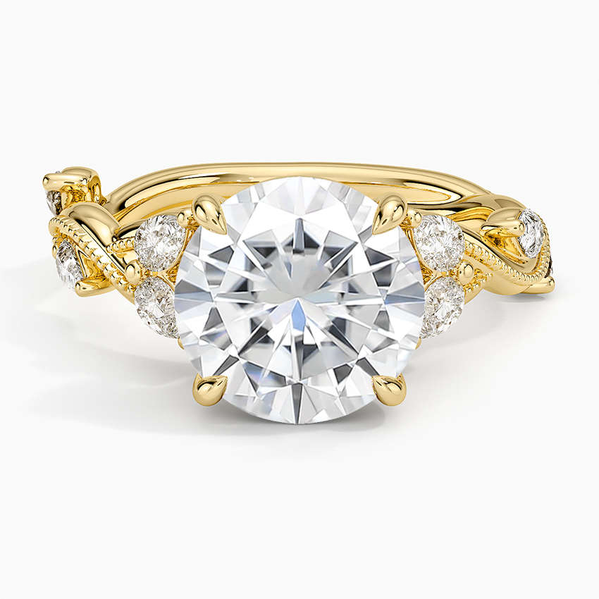 Moissanite Vintage Secret Garden Diamond Ring (3/8 ct. tw.) in 14K Yellow Gold