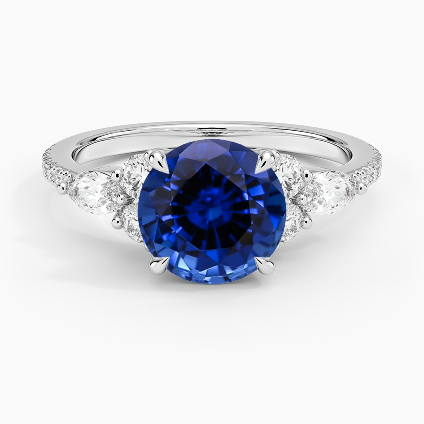 Lab Grown Sapphire Luxe Nadia Pavé Diamond Ring (1/2 ct. tw.) in 18K White Gold