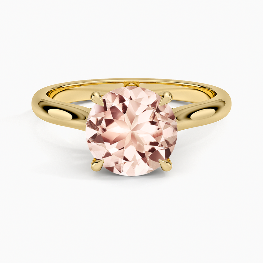 Morganite Dawn 2mm Diamond Ring in 18K Yellow Gold
