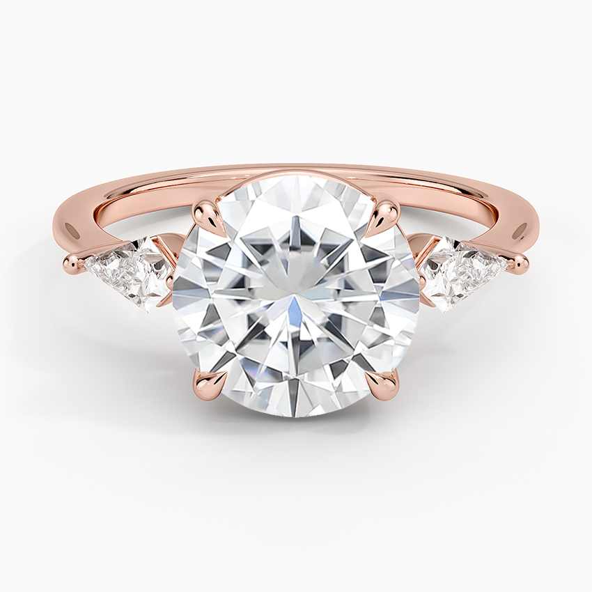 Moissanite Luxe Cometa Three Stone Diamond Ring (1/3 ct. tw.) in 14K Rose Gold