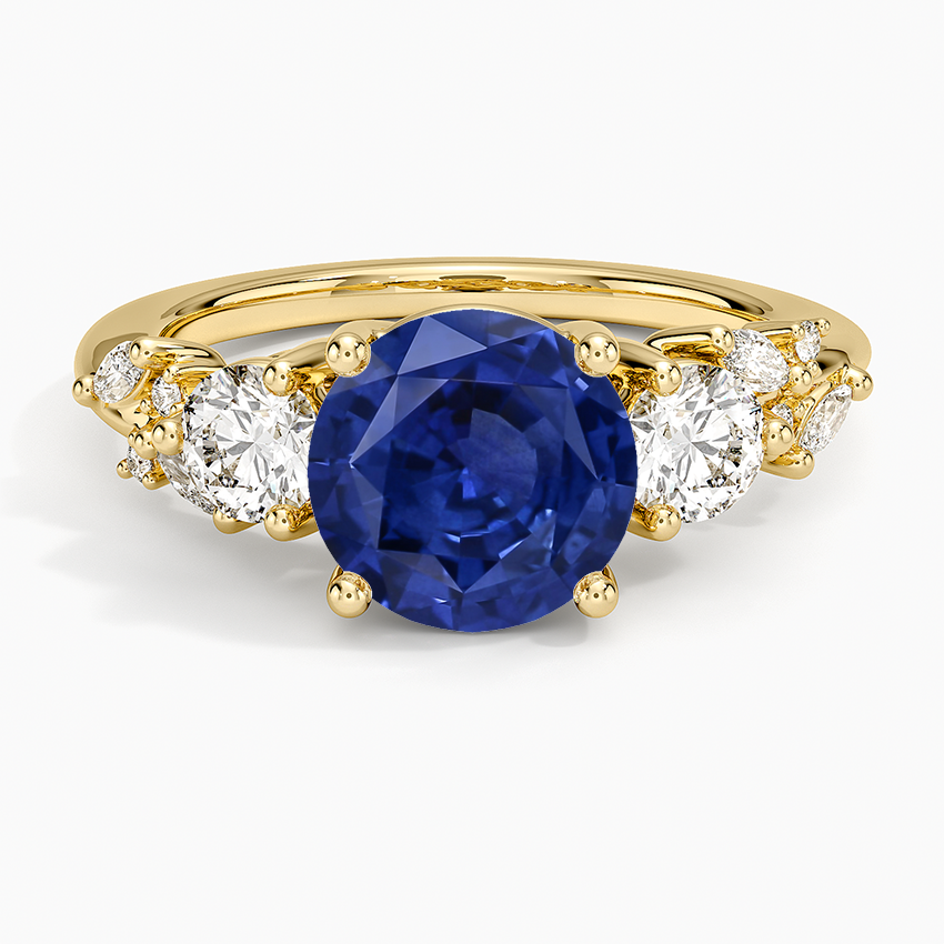 Sapphire Arden Three Stone Diamond Ring in 14K Yellow Gold