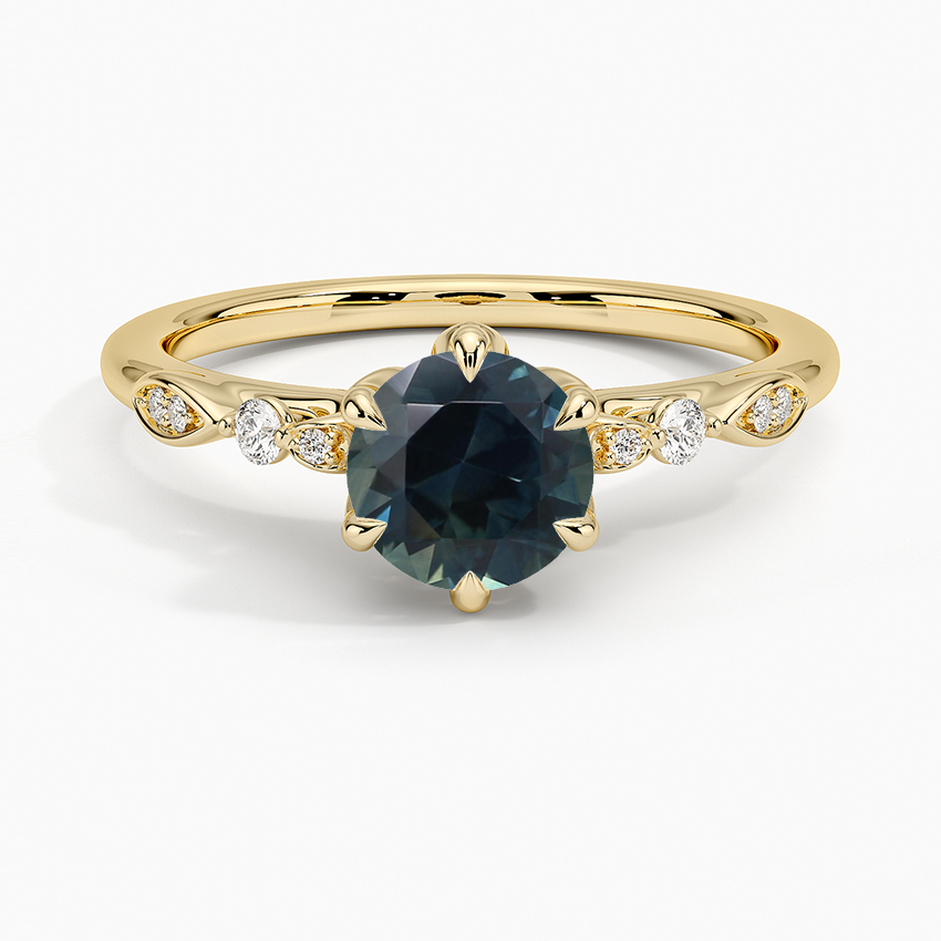 Sapphire Rochelle Diamond Ring in 18K Yellow Gold