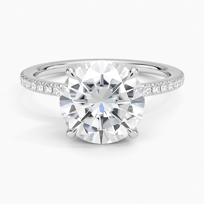 Moissanite Viviana Three-Quarter Coverage Diamond Ring in 14K White Gold
