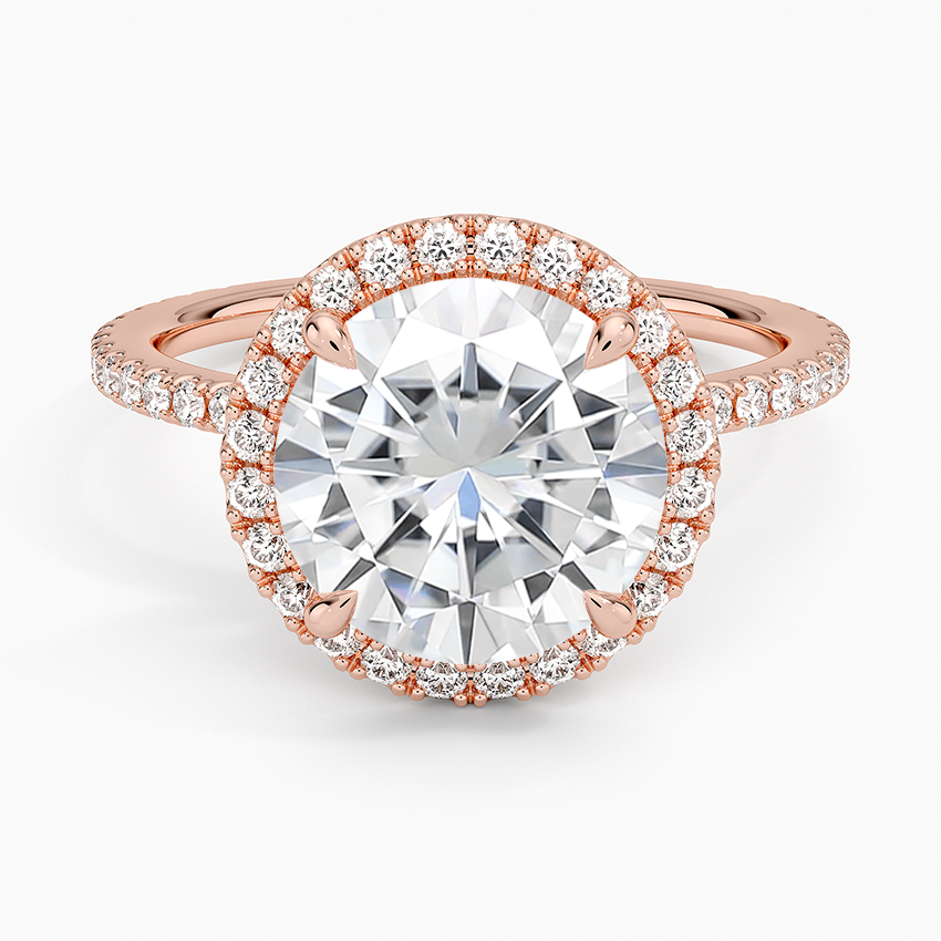 Moissanite Waverly Halo Diamond Ring (1/2 ct. tw.) in 14K Rose Gold