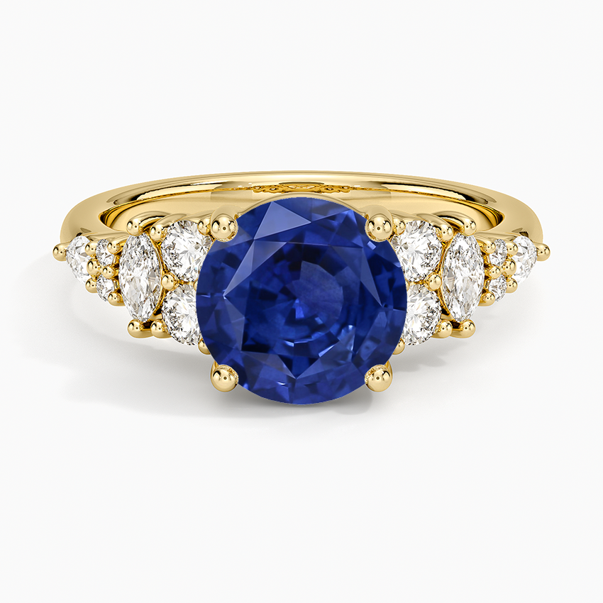 Sapphire Jacqueline Diamond Ring in 14K Yellow Gold