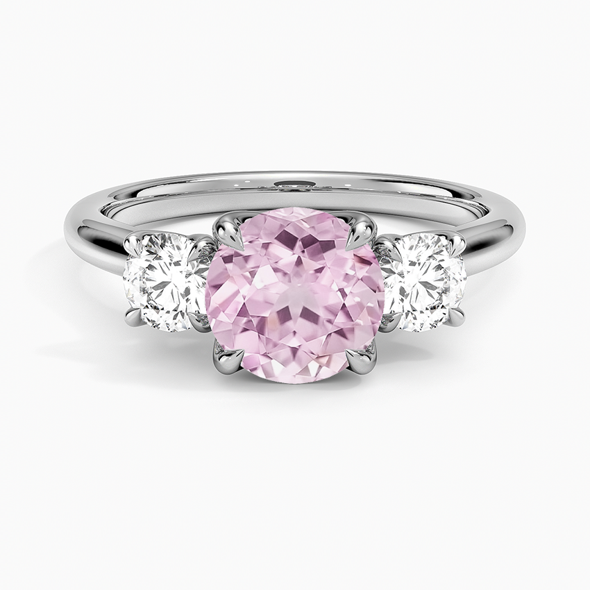 Lab Grown Sapphire Elodie Perfect Fit Three Stone Diamond Ring (1/2 ct. tw.) in 18K White Gold