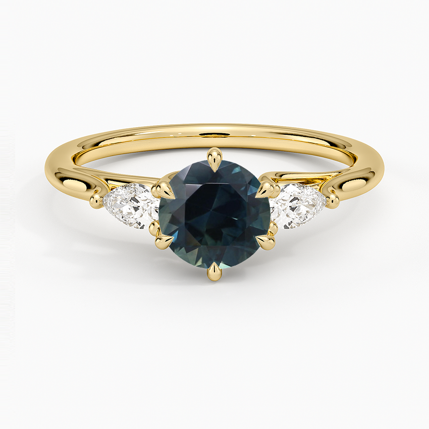 Sapphire Delilah Three Stone Pear Diamond Ring (1/5 ct. tw.) in 18K Yellow Gold