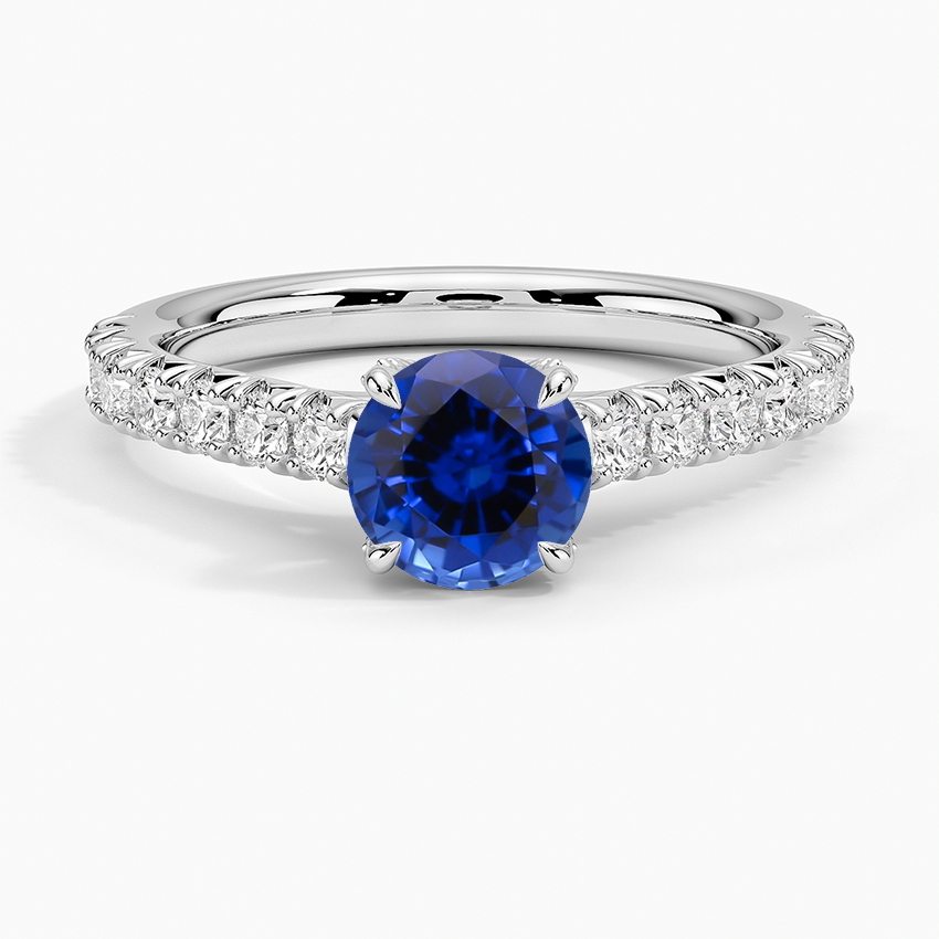 Sapphire Sienna Half Coverage Hidden Accents Diamond Ring (1/2 ct. tw.) in 18K White Gold
