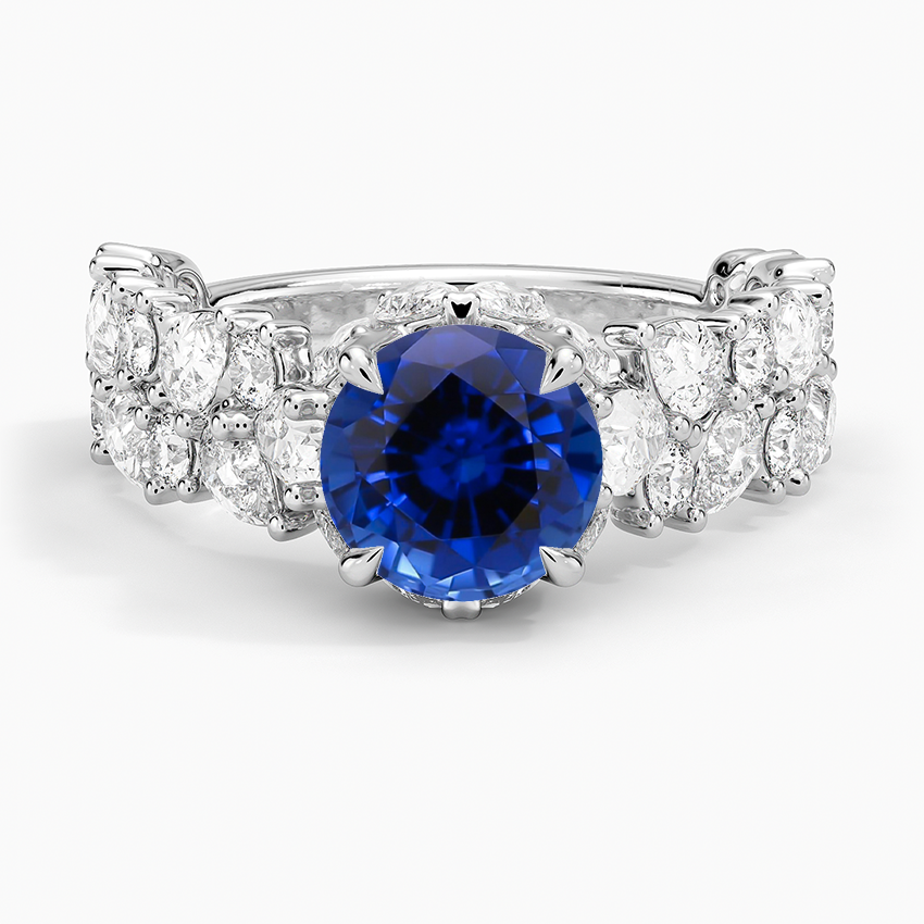 Sapphire Olivetta Double Row Diamond Ring (2 1/2 ct. tw.) in 18K White Gold