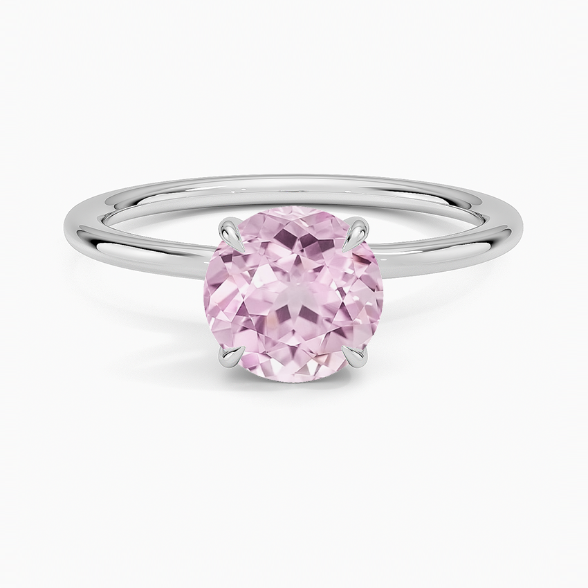 Lab Grown Sapphire Entwined Solitaire Ring in 18K White Gold