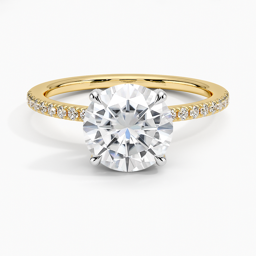 Moissanite Mixed Metal Viviana Half Coverage Diamond Ring (1/4 ct. tw.) in 18K Yellow Gold