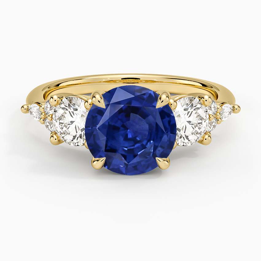 Sapphire Luxe Nadia Three Stone Diamond Ring in 14K Yellow Gold