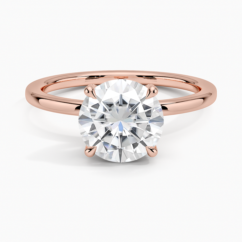 Moissanite Lumiere Diamond Ring in 14K Rose Gold