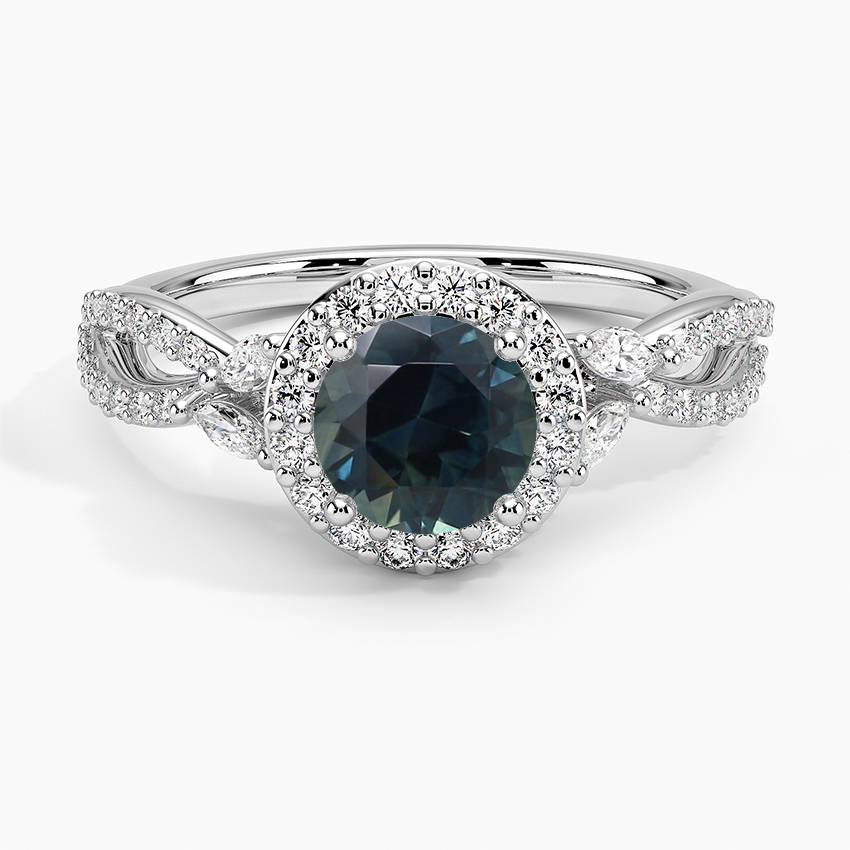 Sapphire Luxe Willow Halo Diamond Ring (2/5 ct. tw.) in 18K White Gold