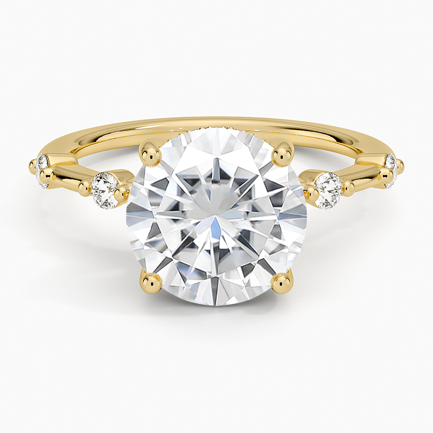 Moissanite Aimee Hidden Halo Diamond Ring in 14K Yellow Gold