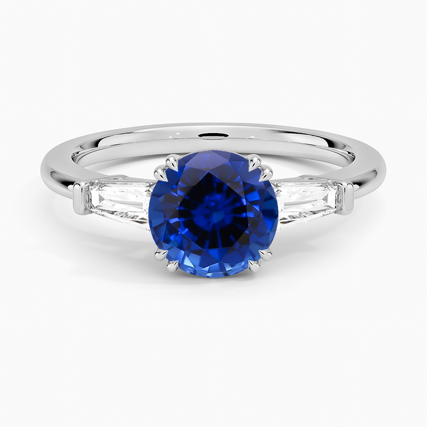 Sapphire Symphony Double Prong Three Stone Diamond Ring (1/2 ct. tw.) in 18K White Gold
