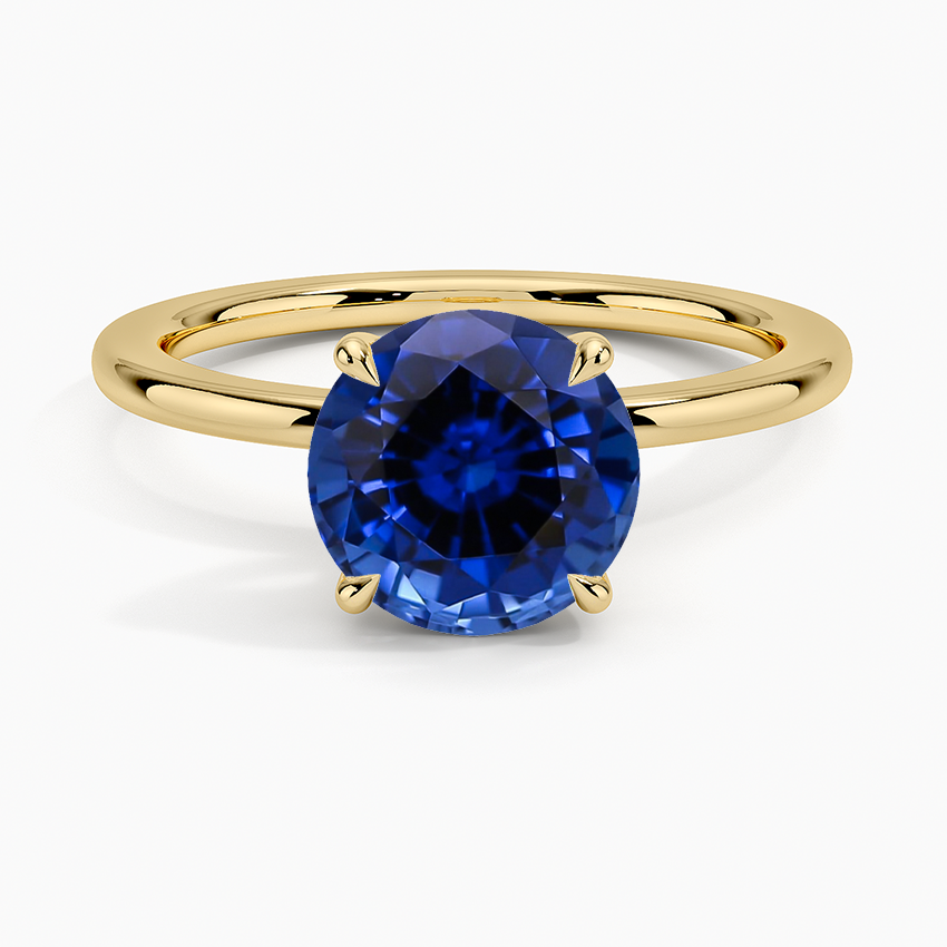 Lab Grown Sapphire Audrey Perfect Fit 1.4mm Solitaire Ring in 18K Yellow Gold