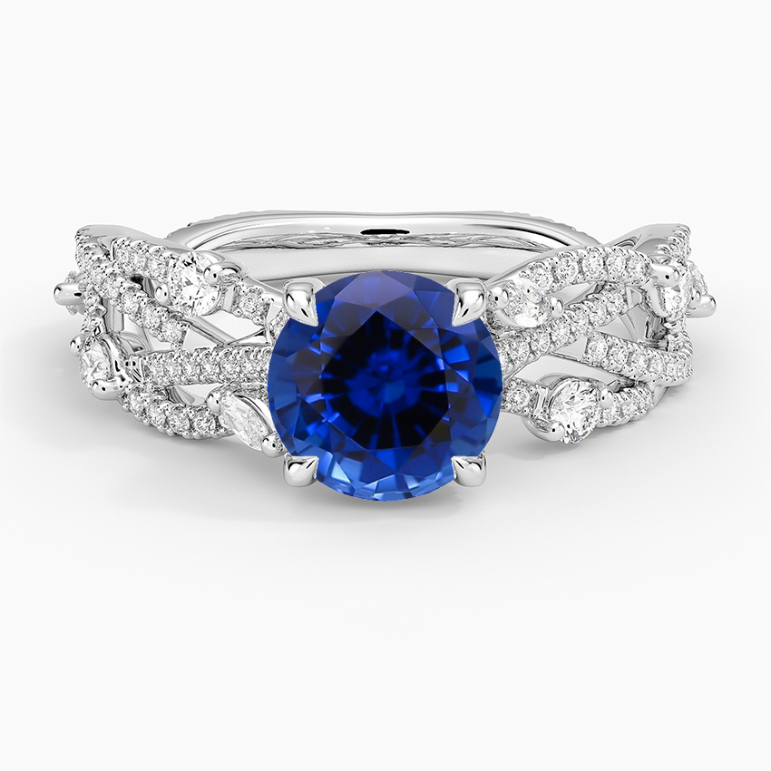 Sapphire Grand Secret Garden Diamond Ring in 18K White Gold