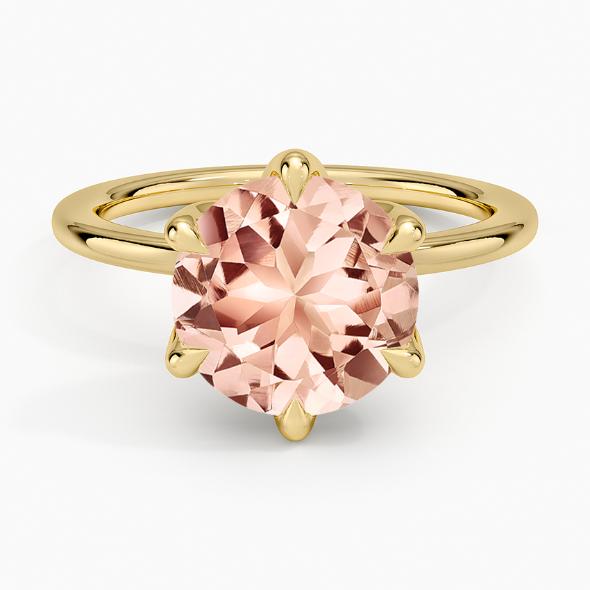 Morganite Esme Perfect Fit Solitaire Ring in 14K Yellow Gold