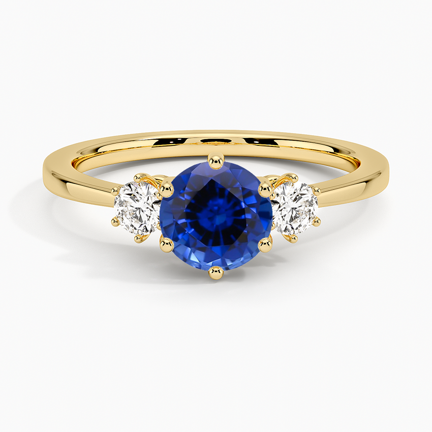 Sapphire Tallula Three Stone Diamond Ring in 18K Yellow Gold