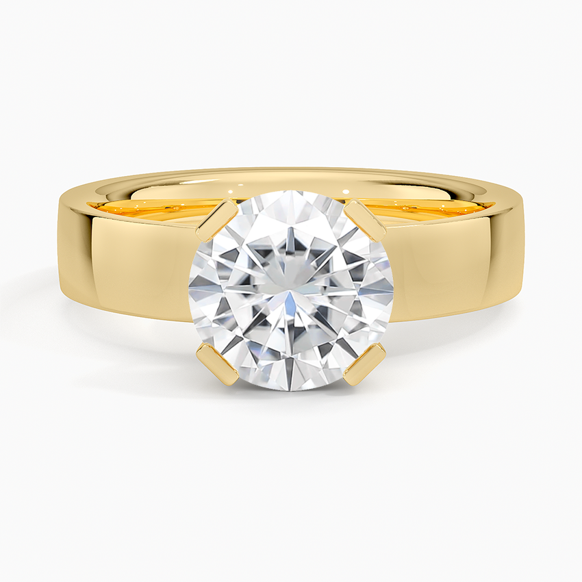 Moissanite Parker Solitaire Ring in 18K Yellow Gold