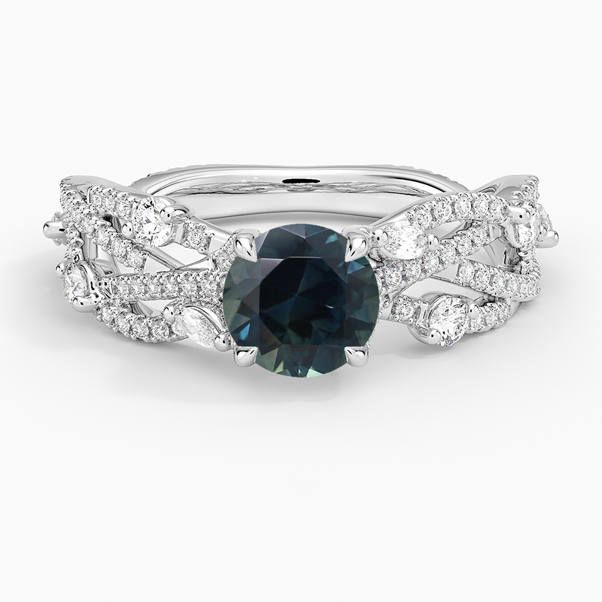 Sapphire Grand Secret Garden Diamond Ring in 18K White Gold