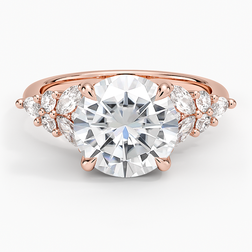 Moissanite Nadia Taper Diamond Ring in 14K Rose Gold