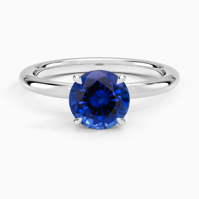 Sapphire Manon Solitaire Ring in 18K White Gold