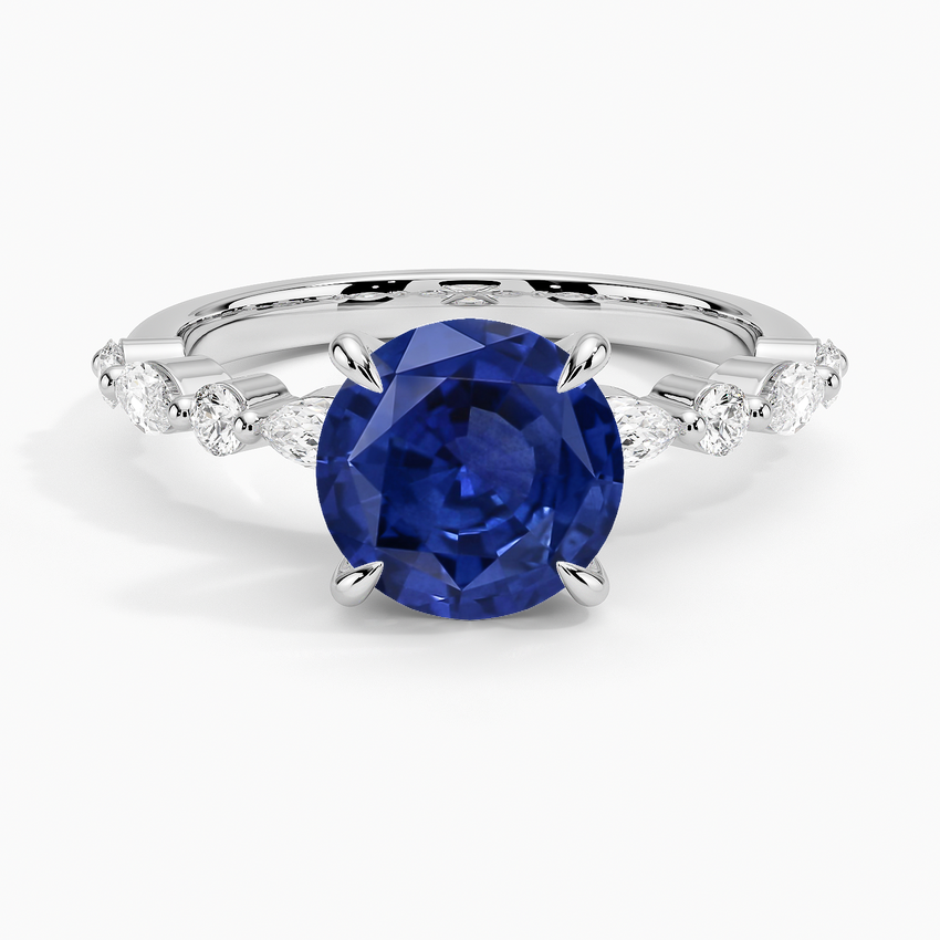 Sapphire Versailles Half Coverage Diamond Ring (1/3 ct. tw.) in 18K White Gold