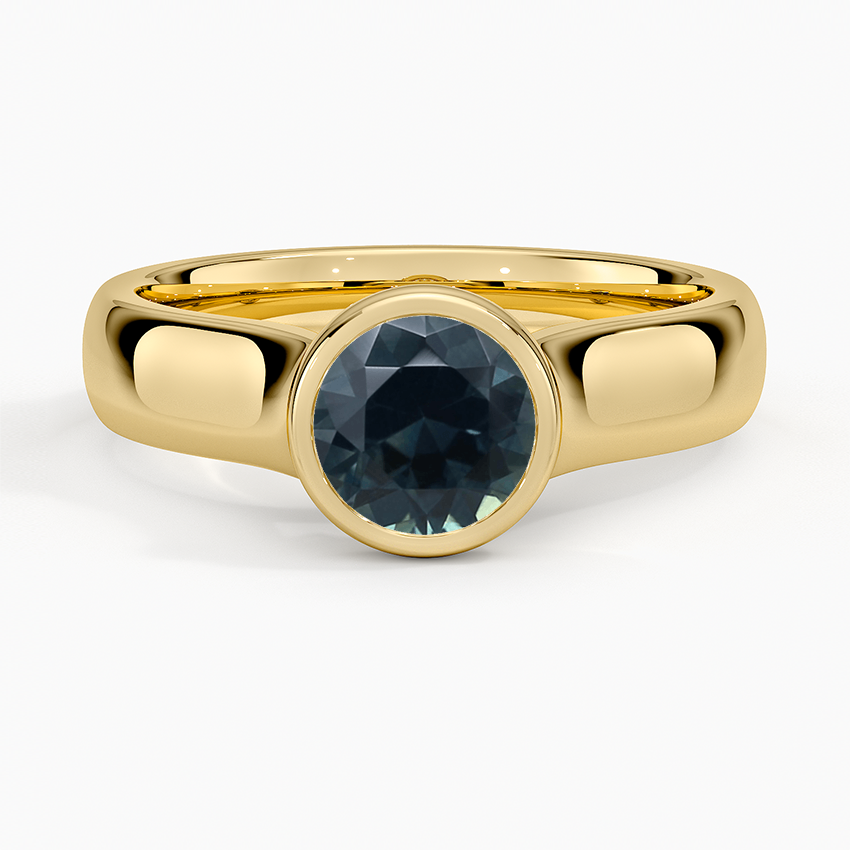 Sapphire Luna 4mm Bezel Ring in 18K Yellow Gold