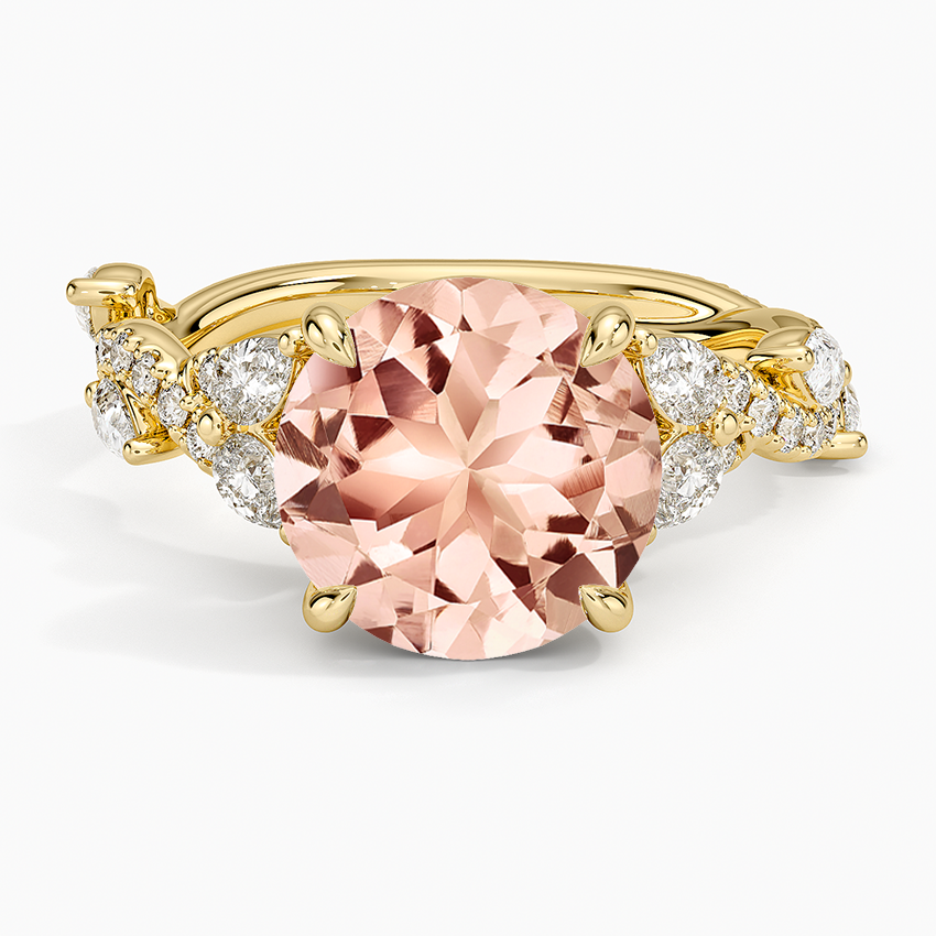 Morganite Vintage Secret Garden Diamond Ring (2/3 ct. tw.) in 14K Yellow Gold