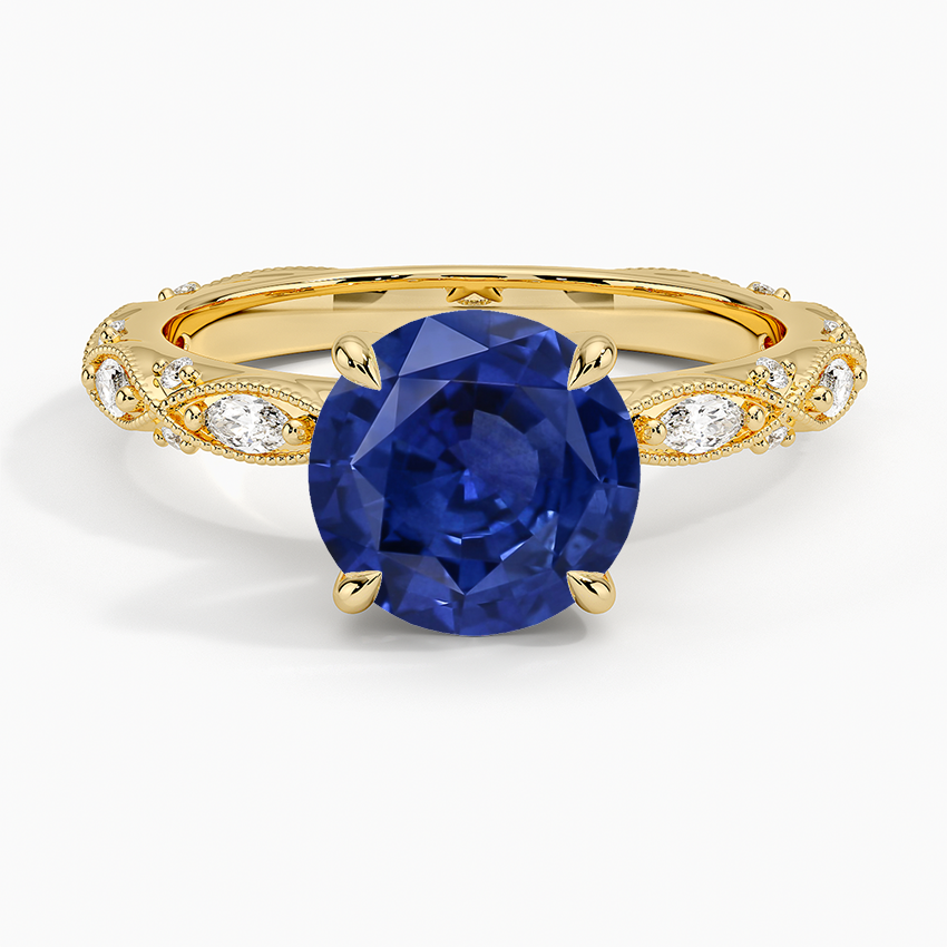 Sapphire Celestia Milgrain Diamond Ring (1/4 ct. tw.) in 14K Yellow Gold